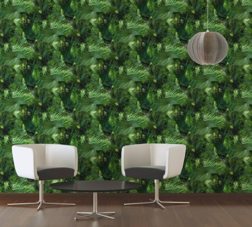 Tapeta ścienna na flizelinie AS 36200-1 Neue Bude 2.0, liście paproci, palmy 3D, zielony