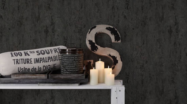 Tapeta ścienna winylowa na flizelinie AS Il Decoro 326515 tynk czarny ozdobny,