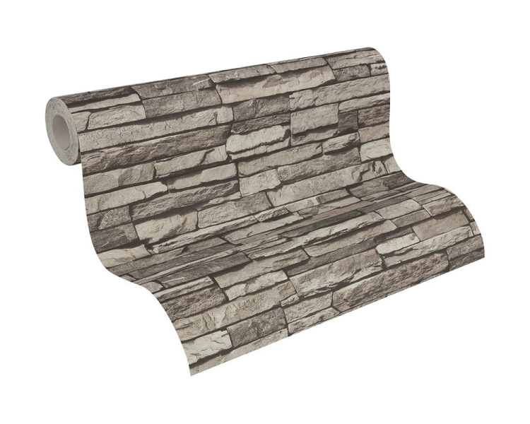 Tapeta ścienna AS Creation 95833-1, tapeta w kamień 3D, łupek, piaskowiec, szary, do pokoju, kuchni, przedpokoju