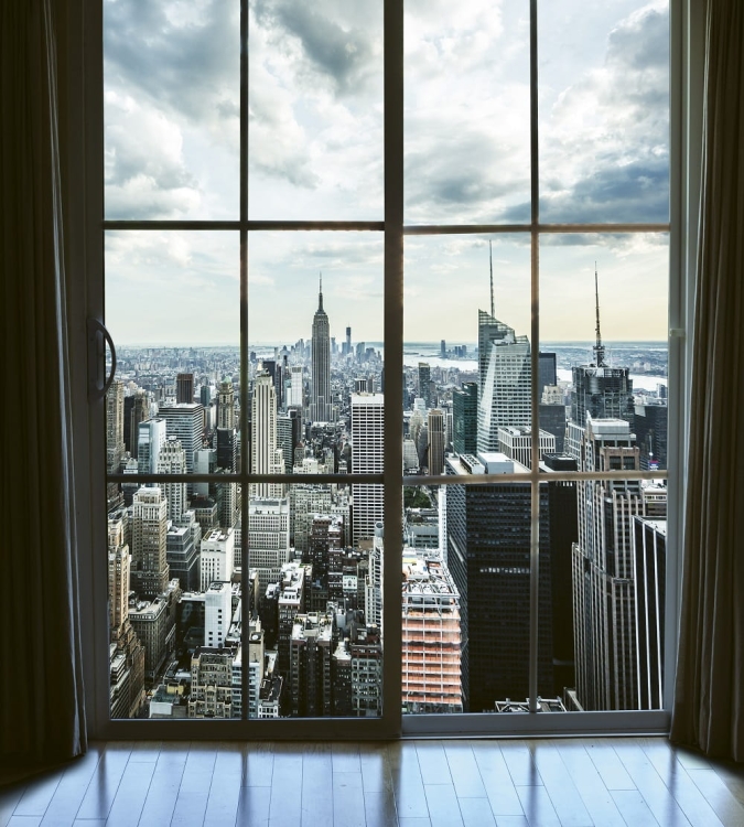 Fototapeta MS-3-0009 Manhattan window view flizelinowa Dimex