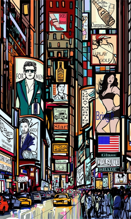 Fototapeta MS-2-0013 Times square flizelinowa Dimex