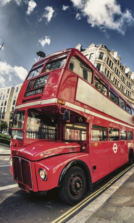 Fototapeta MS-2-0017 Double Decker Bus flizelinowa Dimex