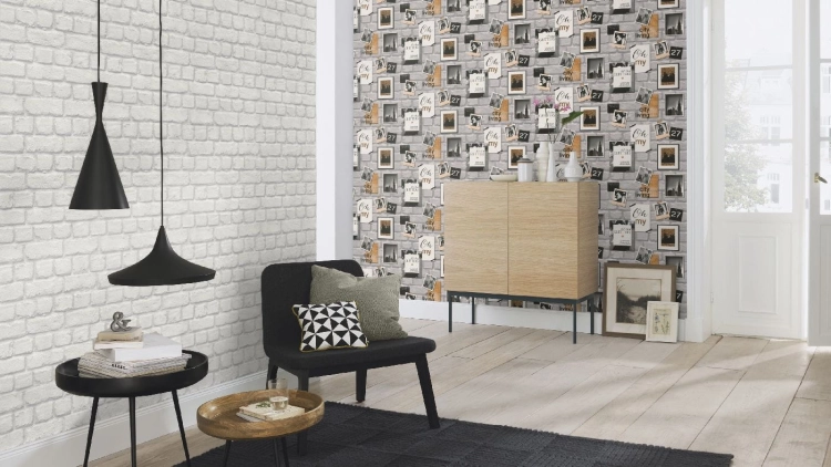 Tapeta 226713 Rasch cegła, mur, tapeta 3D, biała cegła