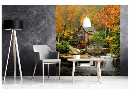 Fototapeta MS-3-0056 Młyn wodny fizelinowa Dimex