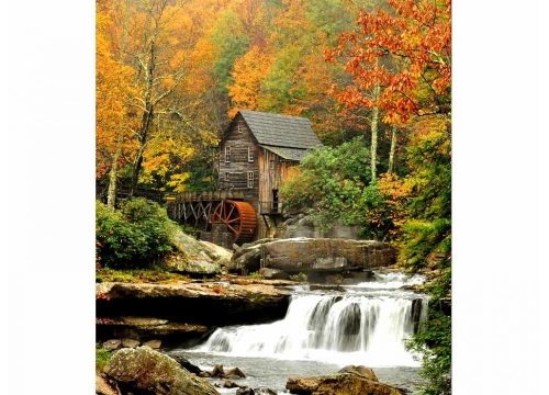 Fototapeta MS-3-0056 Młyn wodny fizelinowa Dimex