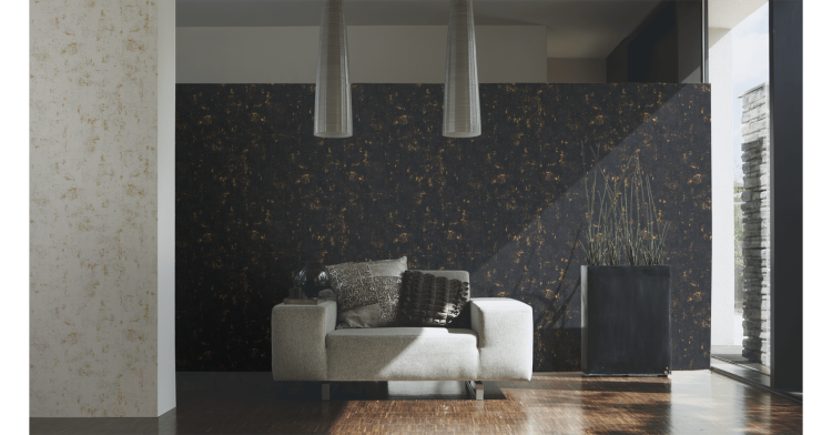 Tapeta AS Trendwall 230782aTynk czarno złoty