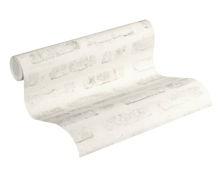 37422-2, tapeta na ścianę na flizelinie w białą cegłę, tapeta do pokoju, kuchni, jadalni, przedpokoju, cegła 3D