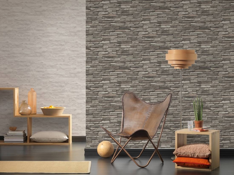 Tapeta ścienna AS Creation 95833-1, tapeta w kamień 3D, łupek, piaskowiec, szary, do pokoju, kuchni, przedpokoju