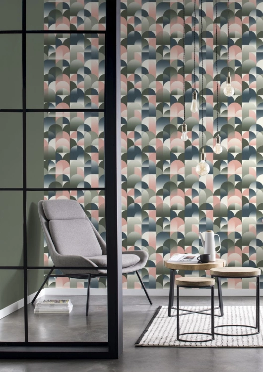 Tapeta Rasch Primavera 640564, tapeta wzór geometryczny, półkola