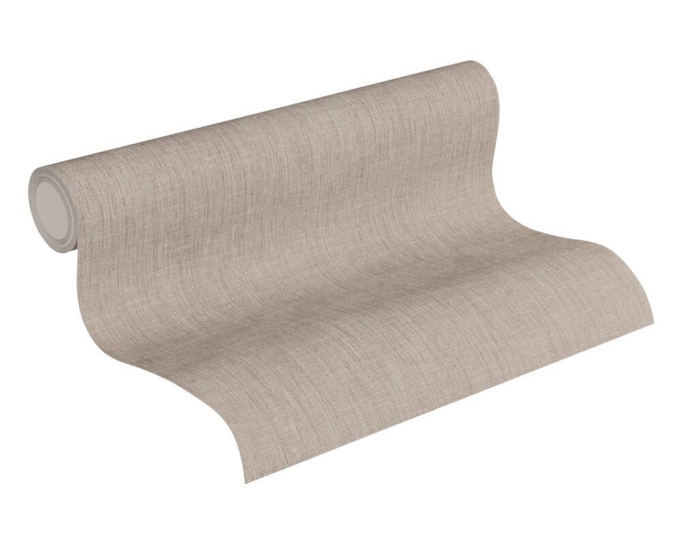 Tapeta ścienna AS Metropolitan Stories 36922-4, splot tkaninowy, brązowy len, toupe, beżowo-szary