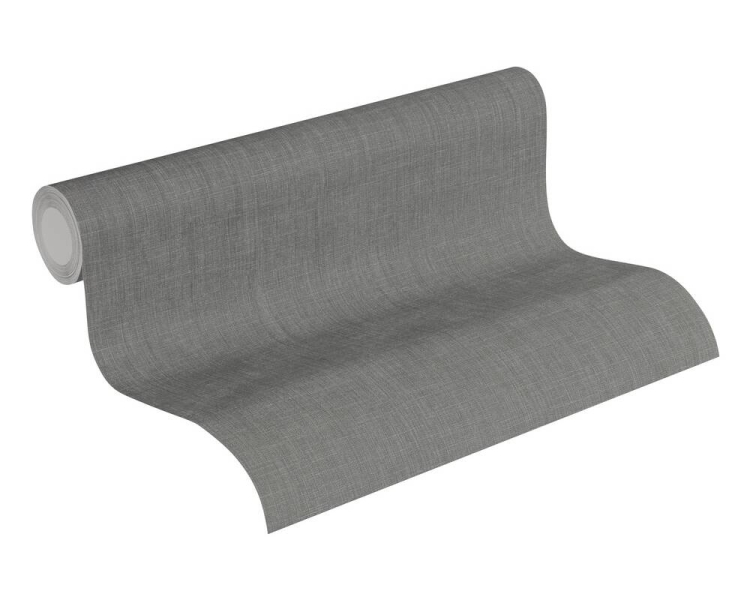 Tapeta ścienna AS Metropolitan Stories 36922-3, splot tkaninowy, antracyt len, ciemnoszary