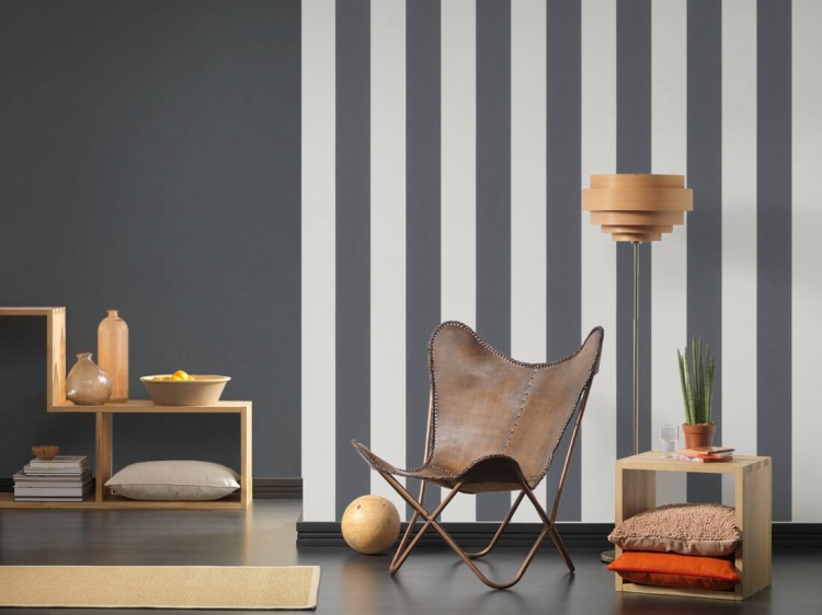 Tapeta 1790-50 AS Elegance 2, pasy, szerokie pasy, biało-czarne