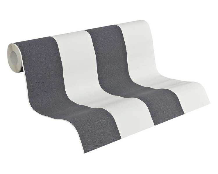 Tapeta 1790-50 AS Elegance 2, pasy, szerokie pasy, biało-czarne