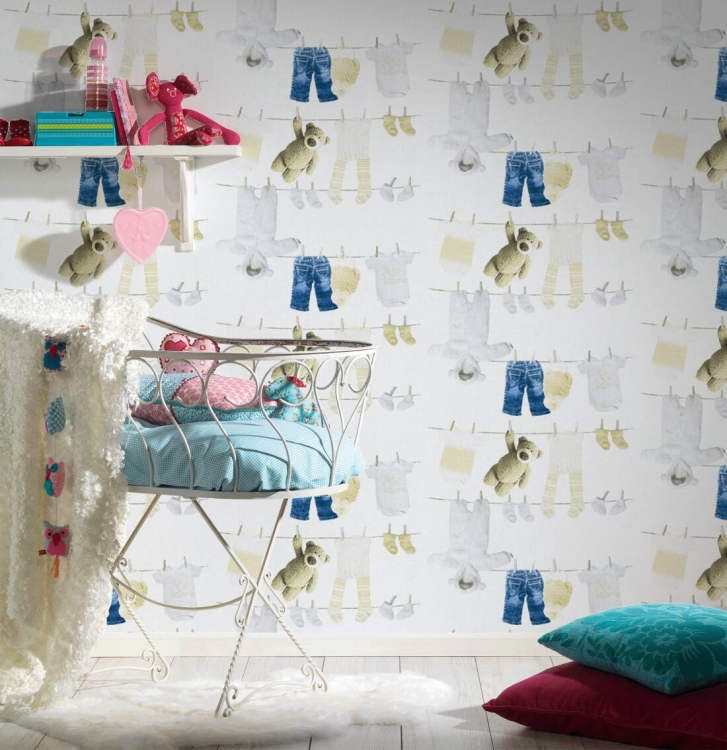 Tapeta AS Little Stars 35844-1, tapeta dziecięca, tapeta w misie, ubranka dziecięce