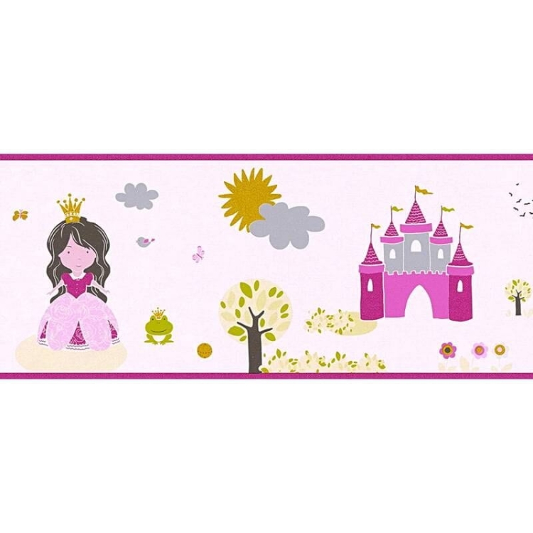 Pasek/Tapeta AS Little Stars 35853-1, tapeta dziecięca, tapeta w księżniczki, zamki, karety
