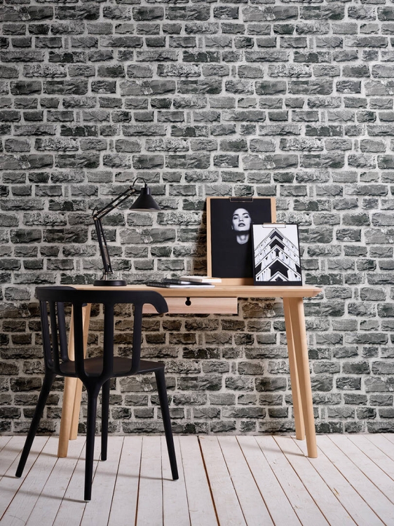 Tapeta AS Creation Elements 36140-4, tapeta na flizelinie, cegła czarno-biała