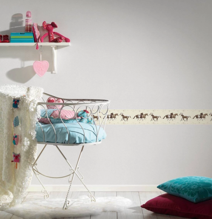 Pasek/Tapeta AS Little Stars 35838-2, tapeta dziecięca, tapeta w konie, koniki