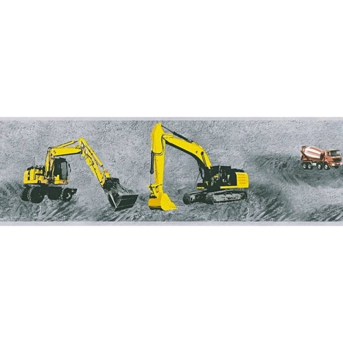 Pasek/Tapeta AS Little Stars 35871-1, tapeta dziecięca, tapeta w koparki, dźwigi