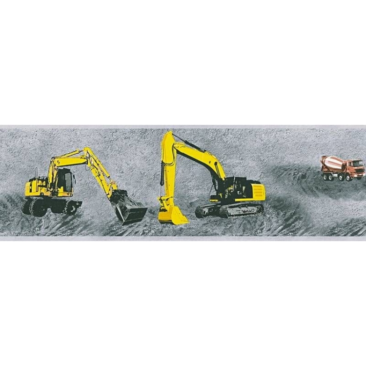 Pasek/Tapeta AS Little Stars 35871-1, tapeta dziecięca, tapeta w koparki, dźwigi