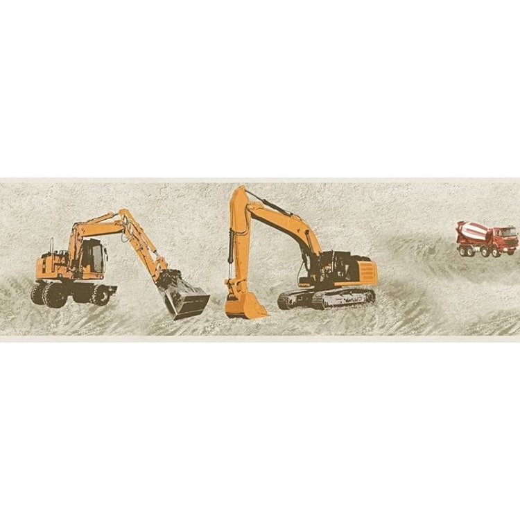 Pasek/Tapeta AS Little Stars 35871-2, tapeta dziecięca, tapeta w koparki, dźwigi