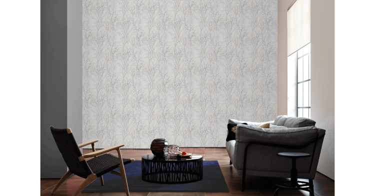 tapeta ścienna AS Life 300941, tapeta na flizelinie, tapeta drzewka białe, perłowe, tapeta do pokoju, holu, sypialni, styl skandynawski