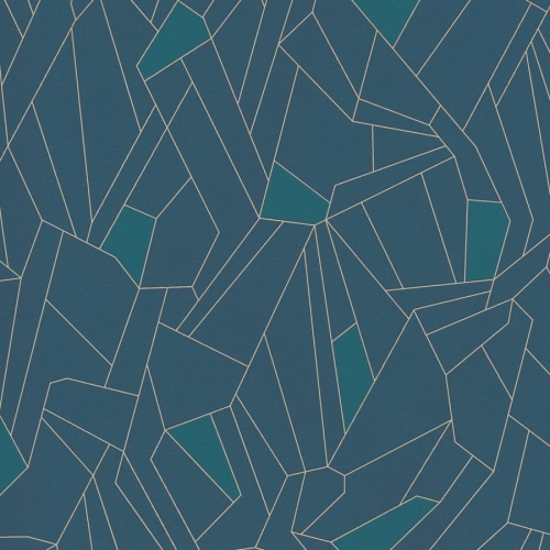 Tapeta New Life 37677-2, tapeta ścienna na flizelinie, wzór geometrycznych figur w kolorze turkusowym, mozaika