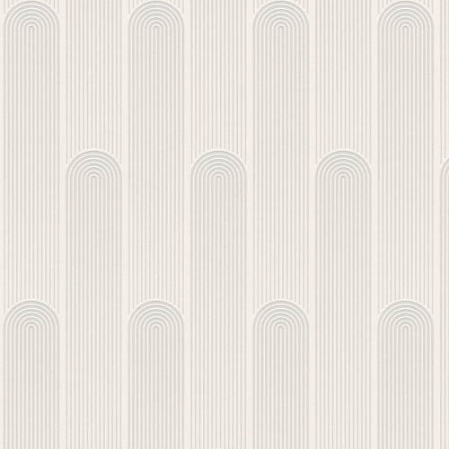 Tapeta New Life 37678-1, tapeta ścienna na flizelinie AS, wzór geometryczny, łuki w białym kolorze