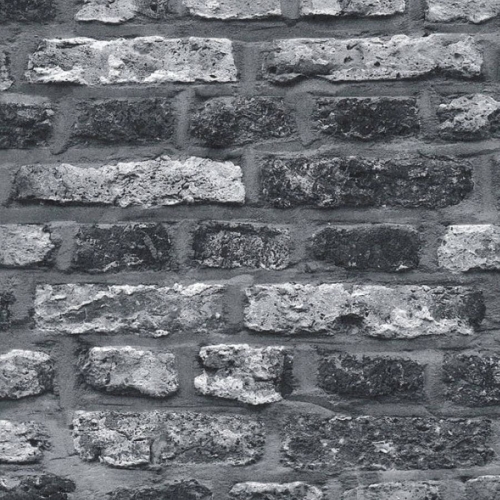 Tapeta AS Il Decoro 36281-2, tapeta ścienna na flizelinie w starą paloną cegłę 3D, kolor czarny, styl loftowy, tapeta do pokoju, przedpokoju