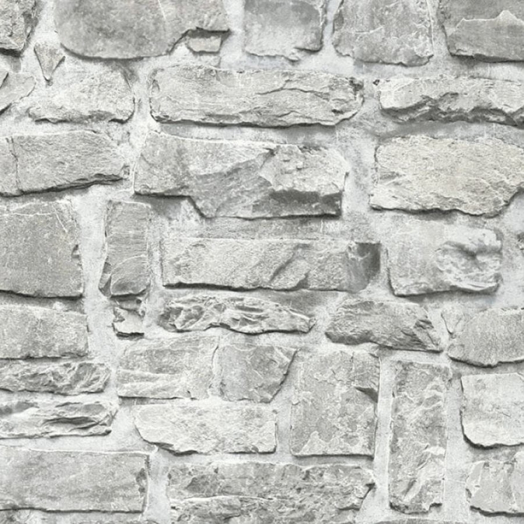 Tapeta AS Il Decoro 36370-1, tapeta Elements kamień 3D, szary, mur kamienny do pokoju, kuchni, przedpokoju