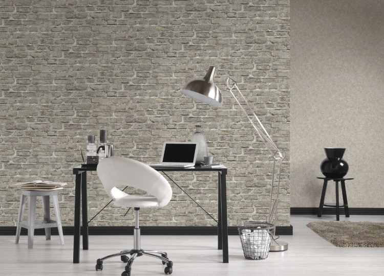 Tapeta AS Neue Bude 2.0 3139-4, tapeta na flizelinie w beżowy i szary mur 3D, stara cegła palona, tapeta Elements AS