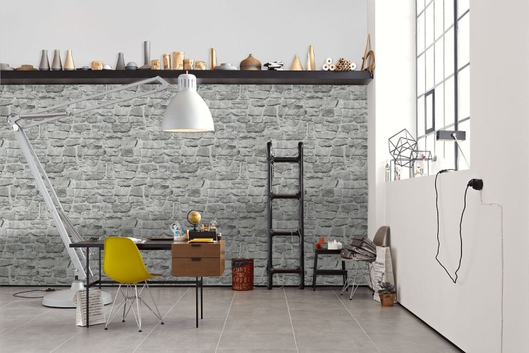 Tapeta AS Il Decoro 36370-1, tapeta Elements kamień 3D, szary, mur kamienny do pokoju, kuchni, przedpokoju
