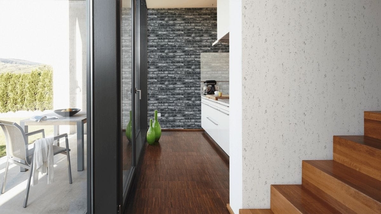 Tapeta AS Il Decoro 36281-2, tapeta ścienna na flizelinie w starą paloną cegłę 3D, kolor czarny, styl loftowy, tapeta do pokoju, przedpokoju