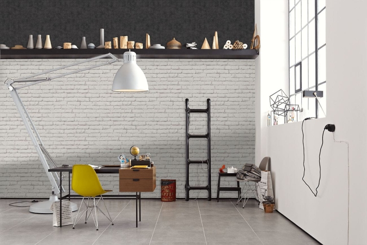 Elements 31943-1 Tapeta ścienna AS, tapeta na flizelinie w białą cegłę 3D do pokoju, jadalni, przedpokoju