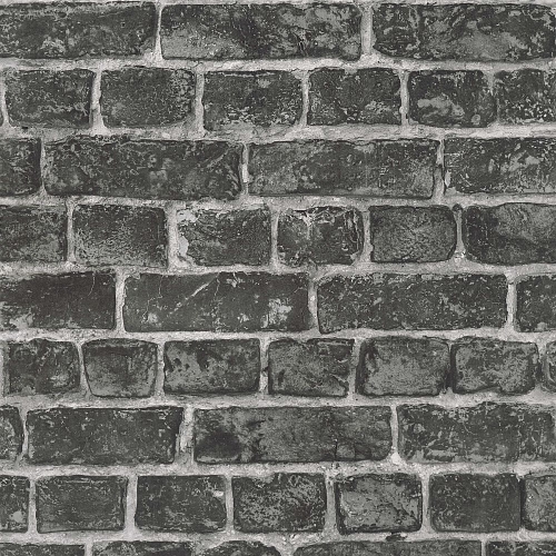 Tapeta 306822 AS Around the World , tapeta ścienna AS Creation na flizelinie, czarna cegła 3D, styl retro, do pokoju, kuchni, przedpokoju