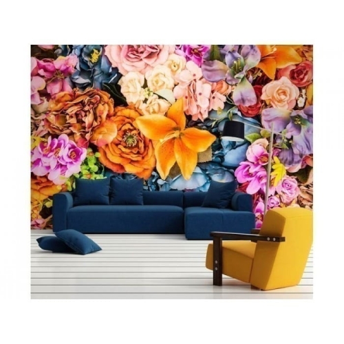 Fototapeta MS-5-0143 Kolorowe kwiatki flizelinowa Dimex
