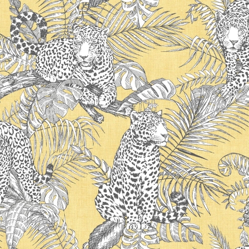 tapeta ścienna papierowa ugepa, Mamboa 173522, żółte gepardy, koty,  ochra
