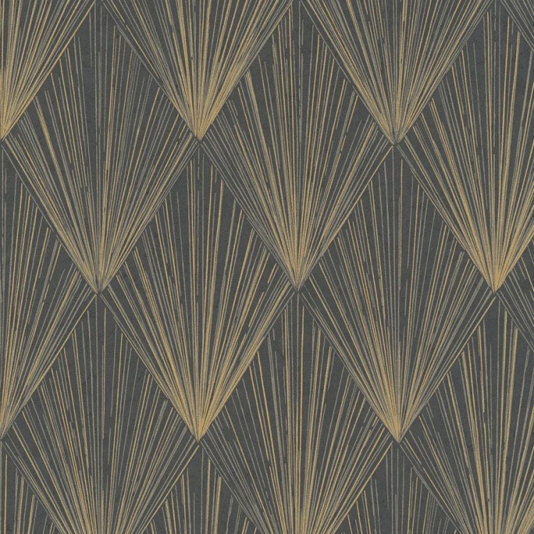 Tapeta ścienna wzór geometryczny, AS Metropolitan Stories 37864-4 czarno-złote, romby, kwadraty