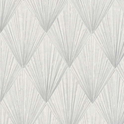 Tapeta ścienna AS Metropolitan Stories 2 37864-1, biało-metaliczny wzór geometryczny, srebrny