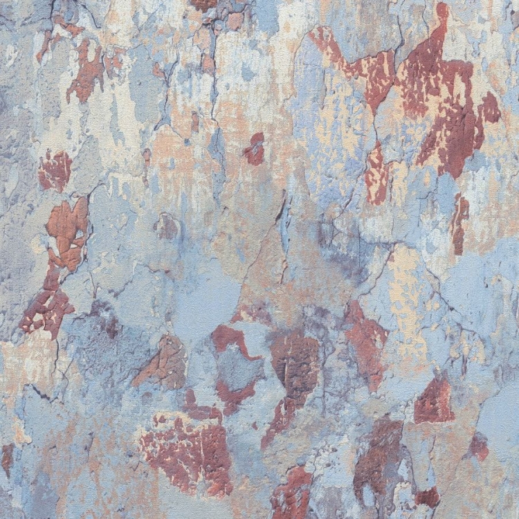 Metropolitan Stories 2 37954-2 Tapeta ścienna AS, stary tynk, popękany beton, niebieski