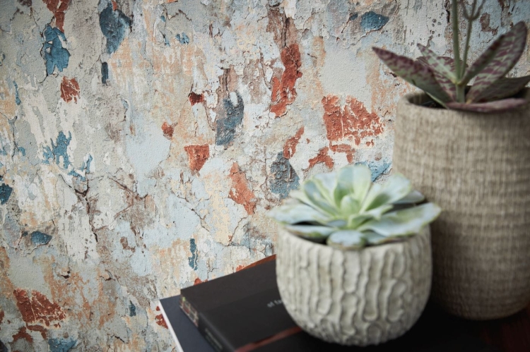 Metropolitan Stories 2 379541 Tapeta ścienna AS, stary tynk, popękany beton, kolorowy