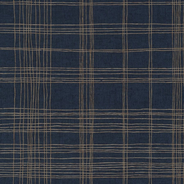 Tapeta ścienna AS Metropolitan Stories 37919-4, granatowy-złoty wzór geometryczny, krata złota nić