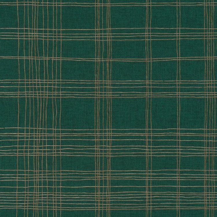 Tapeta ścienna AS Metropolitan Stories 37919-3, zielono-złoty wzór geometryczny, krata kolor butelkowy