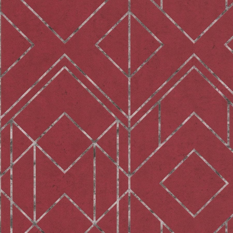 Tapeta ścienna AS Metropolitan Stories 2 37869-2, okładzina winylowa na flizelinie w kolorze bordowym, duży wzór geometryczny