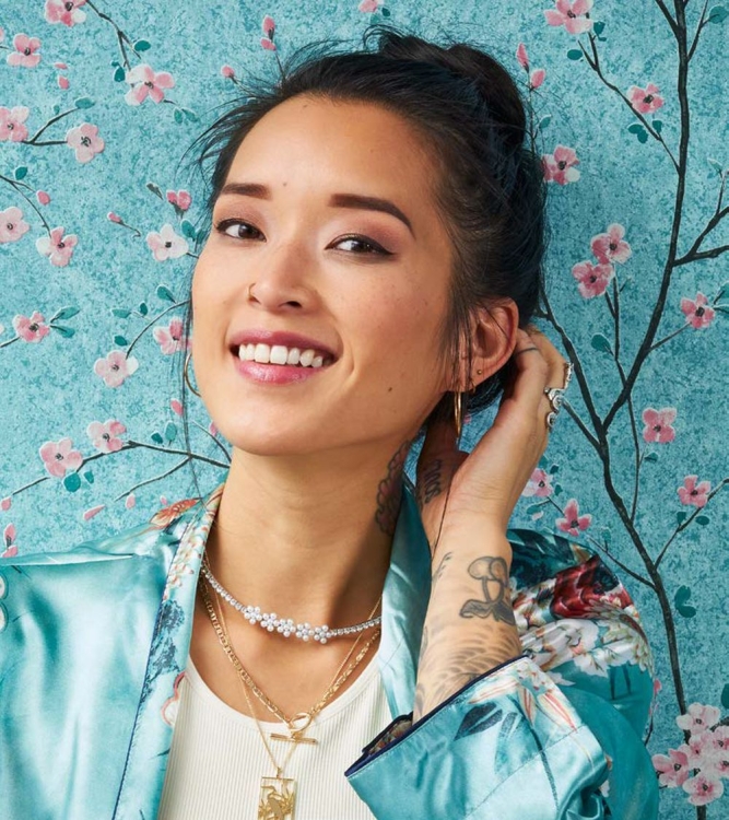 Tapeta AS Metropolitan Stories 2 37912-3, tapeta w drzewka, małe kwiatki wiśni, różowe, turkusowe, Mio, Tokyo