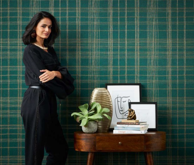 Tapeta ścienna AS Metropolitan Stories 37919-3, zielono-złoty wzór geometryczny, krata kolor butelkowy