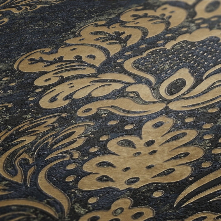 Tapeta AS Metropolitan Stories 2 37901-2, tapeta w ornament, granatowy, złoty, tapeta do salonu, styl glamour