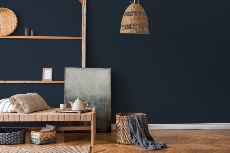 Tapeta AS Metropolitan Stories 2 37953-4 , okładzina ścienna na flizelinie tkanina lniana, materiał granatowy