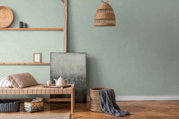 Tapeta AS Metropolitan Stories 2 37953-7 , okładzina ścienna na flizelinie tkanina lniana, materiał zielona mięta