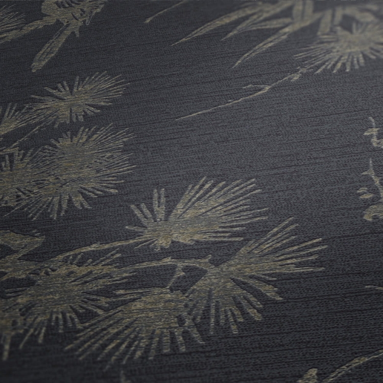 Tapeta ścienna w drzewka, krzewy, ptaki, AS Metropolitan Stories 37867-2 czarna, beżowa, styl orientalny, japoński