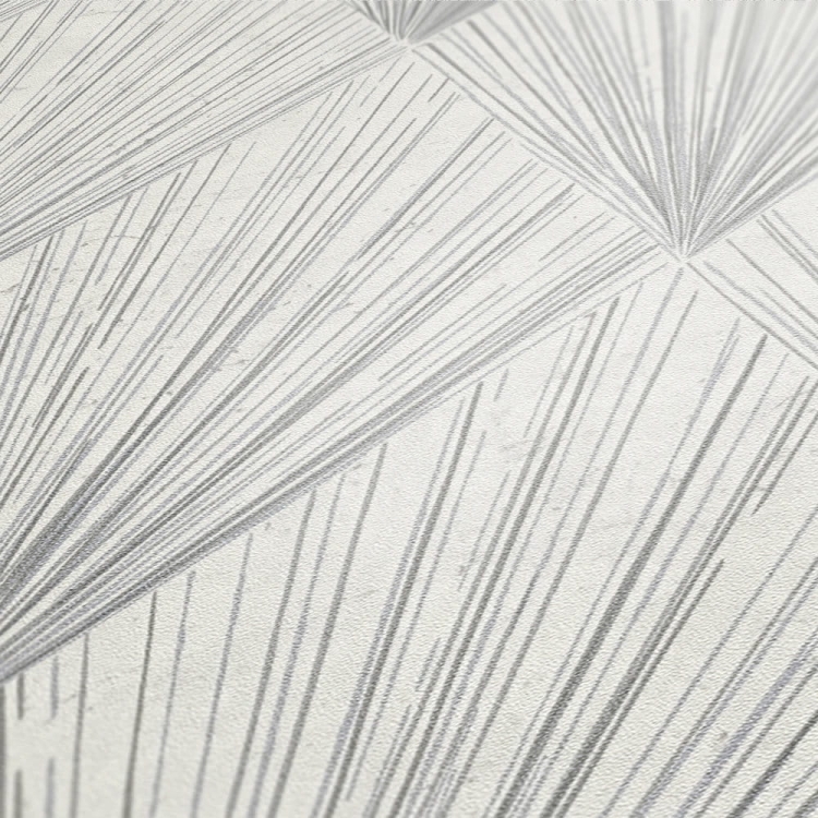 Tapeta ścienna AS Metropolitan Stories 2 37864-1, biało-metaliczny wzór geometryczny, srebrny